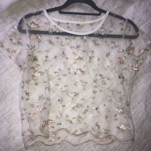 Princess polly mesh floral top